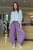Made in Italy Cooper Needlecord Classic Barrel Leg Pant Dewberry